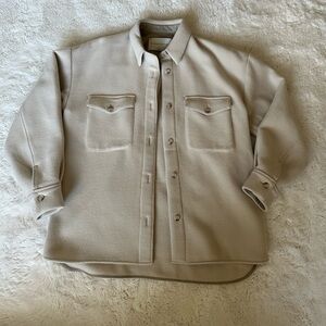 Aritzia The Group Babaton Oatmeal Shacket Jacket Button Down S
